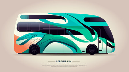 city bus vehicle modern public transport urban and countryside traffic comfortable moving conceptのイラスト素材