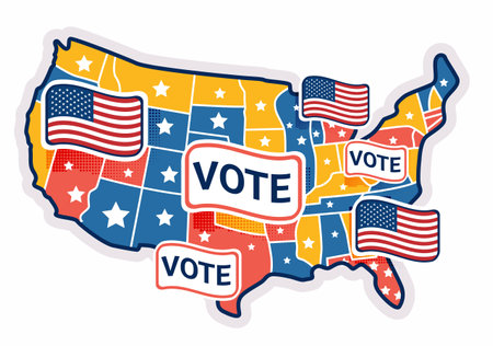 USA voting map american presidential election conceptのイラスト素材
