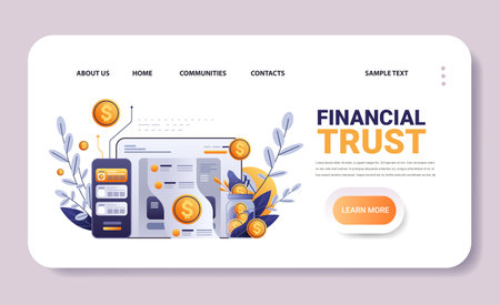 financial trust money protection security reliability stability growth fintech business investment concept horizontal copy spaceのイラスト素材