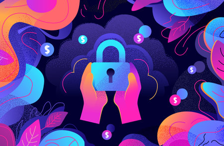 money global payment security and protection financial banking wealth transformation technology fintech business investment shopping conceptのイラスト素材