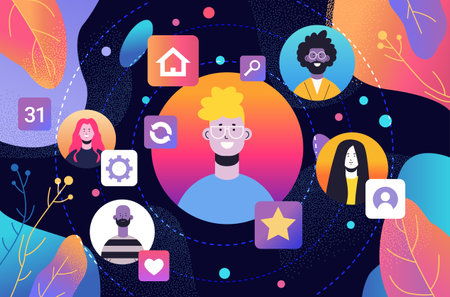 mix race people with dollar coins discussing during virtual conference financial banking wealth transformation technology fintechのイラスト素材