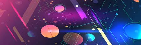 geometric shapes set different figures and arrows collection financial technology fintech concept horizontalのイラスト素材