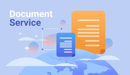 file transfer connection docs information migration access to remote documents concept horizontalのイラスト素材
