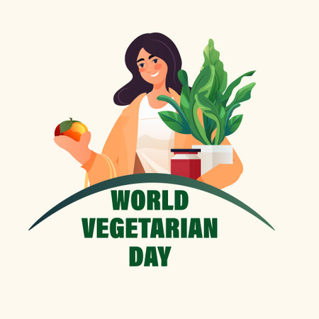 woman buyer holding shopping bags with fruits and vegetables organic natural food eco local grown products world vegetarian dayのイラスト素材