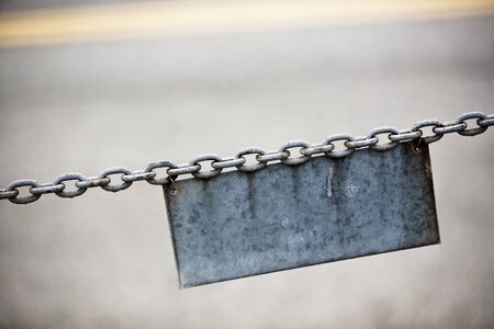 Sign with copyspace against out of focus background.の写真素材