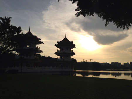 Chinese garden afternoonの素材