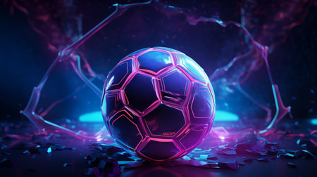 Dynamic neon 3D football conceptの素材