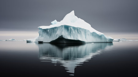 Professional photograph of iceberg floating in arctic waters.の素材