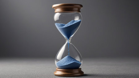 Eternal Tranquility Blue Sand Hourglass on Grayの素材
