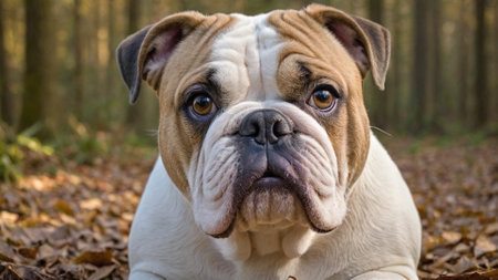 Majestic Bulldog Capturing Strength and Loyalty in Monochromeの素材