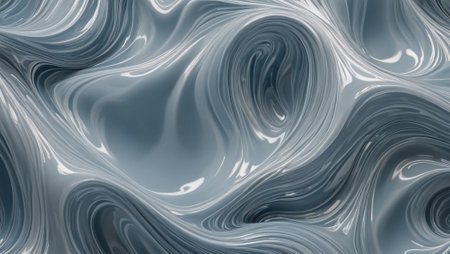 Tranquil Wave Abstract Background in Icy Blue and Silverの素材