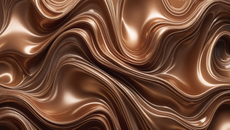Bronze and Copper Flowing Waves Abstract 3D Organic Texture Patternの素材