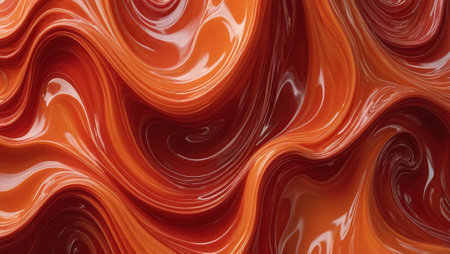 Fiery Red and Orange Translucent Waves  Organic 3D Texture Patternの素材