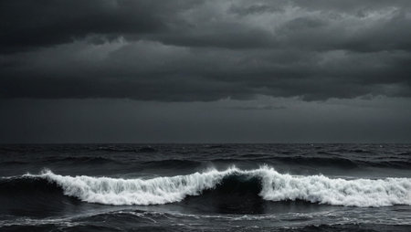 Soothing Ocean Ripples in a Mysterious Twilightの素材