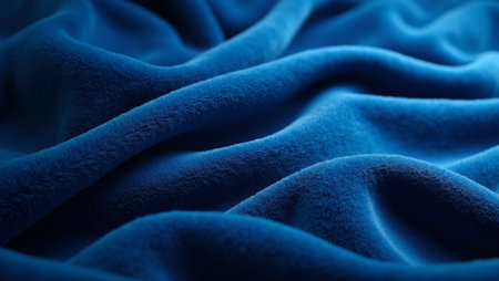 Luxurious royal blue velvet texture with soft sheenの素材