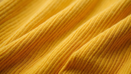 Mustard yellow corduroy fabric texture ideal for autumn fashionの素材