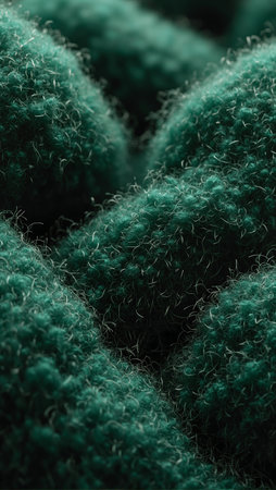Luxurious forest green wool felt with dense fuzzy textureの素材