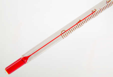 Thermometer detail isolated on white backgroundの写真素材