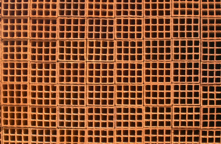 closeup of perforated clay brick