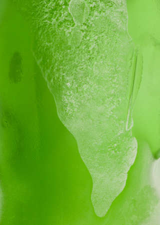 green bottle ice detailの写真素材
