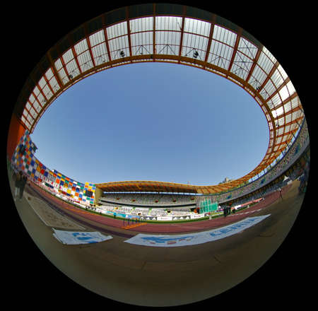 LEIRIA, PORTUGAL - JULY 17: Portuguese Athletics Championship, stadium view , July 17, 2010 in Leiria, Portugalのeditorial素材