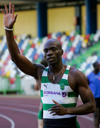 LEIRIA, PORTUGAL - JULY 17: Portuguese Athletics Championship, Francis Obikwelu  (SCP) 100 men ,...