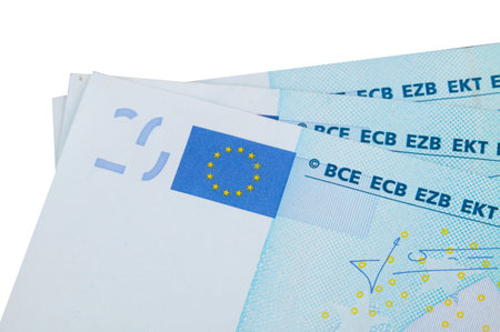 euro bank bill isolated in studio