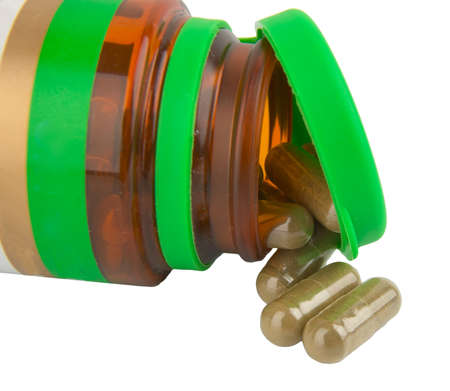 pills isolated in white backgroundの写真素材