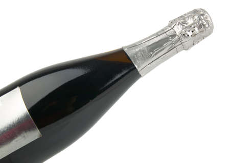 detail of champagnhe  bottle in white backgroundの写真素材