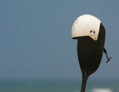 kayaksurf helmet and padleの写真素材