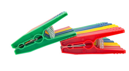 colored clothespin isolated in white background