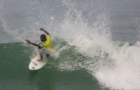 FIGUEIRA DA FOZ, PORTUGAL - SEPTEMBER 14 : Francisco Bellorin  (VEN) in ASP World Qualifier 6 stars Lusiaves Figueira Pro 2010 September 14, 2010 in Figueira da Foz, Portugalのeditorial素材