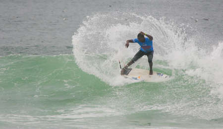 FIGUEIRA DA FOZ, PORTUGAL - SEPTEMBER 17 : Francisco Bellorin (VEN) in ASP World Qualifier 6 stars Lusiaves Figueira Pro 2010 September 17, 2010 in Figueira da Foz, Portugalのeditorial素材