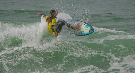 PENICHE, PORTUGAL - OCTOBER 05 :Ainara Aymat (ESP) in RipCurl Grom Search Europe Final October 5,...