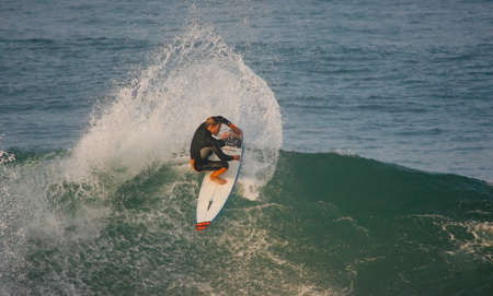 PENICHE, PORTUGAL - OCTOBER 14 : Damien Hobgood (USA) in Rip Curl Pro 2010 Round 5 October 14, 2010 in Peniche, Portugalのeditorial素材