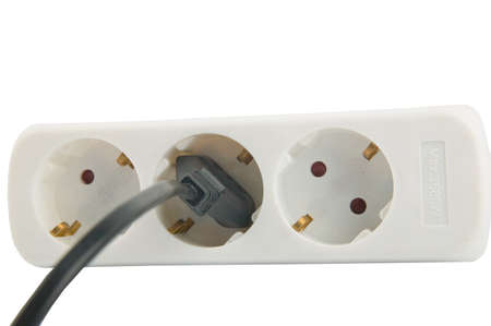 electrical outlet isolated in white backgroundの写真素材