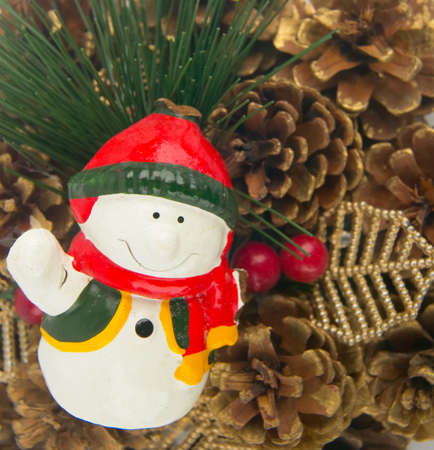 christmas ornament isolated with snow manの写真素材