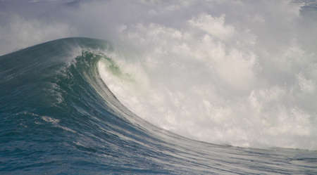 big waves in stormy seaの写真素材