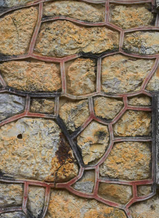 detail of stone wallの写真素材