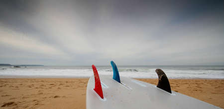 surfboard in the beachの写真素材