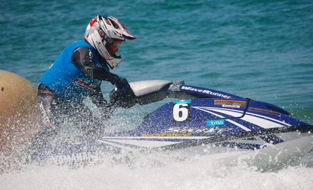 CALDAS DA RAINHA, PORTUGAL - JUNE 12: Joao Cardoso in Portuguese Jet Sky Championship on Obidos...