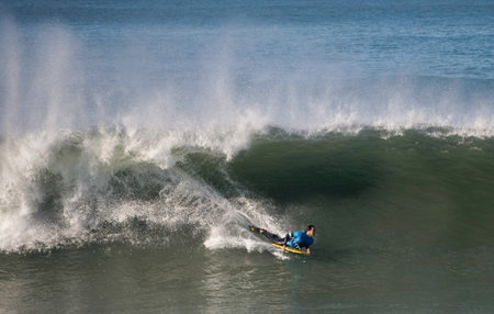 NAZARE, PORTUGAL - JANUARY 8 : Joao Andre (PRT) in Nazare Special Edition 2011 Round 1 Heat 3...