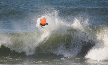 NAZARE, PORTUGAL - JANUARY 8 : Gastão Entrudo (PRT) in Nazare Special Edition 2011 Round 1 Heat 4 January 8, 2012 in Nazare, Portugalのeditorial素材
