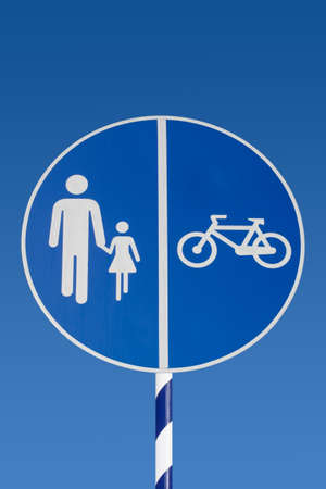 walking and bicycle road sign の写真素材