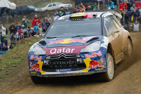 ALGARVE, PORTUGAL - MARCH 31: Thierry Neuville (BEL) driving is Citroen DS3 WRC in Rally de Portugal 2012 on March 31, 2012 in Algarve, Portugalのeditorial素材