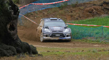 ALGARVE, PORTUGAL - MARCH 31: Ott Tanak (EST) driving is Ford Fiesta RS WRC in Rally de Portugal 2012 on March 31, 2012 in Algarve, Portugalのeditorial素材
