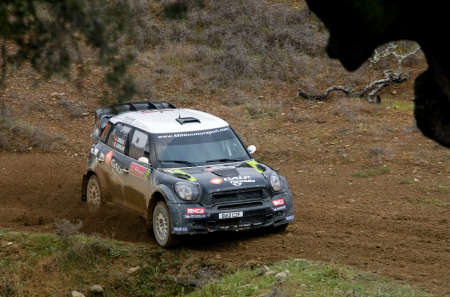 ALGARVE, PORTUGAL - MARCH 31: Armindo Araujo (POR) driving is Mini Cooper Works WRC in Rally de Portugal 2012 on March 31, 2012 in Algarve, Portugalのeditorial素材
