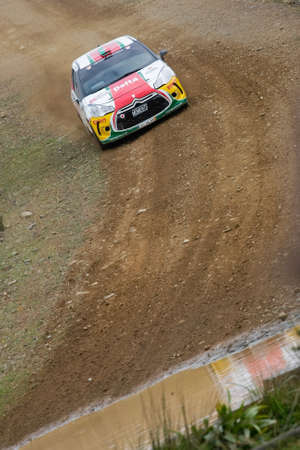 ALGARVE, PORTUGAL - MARCH 31: Ivo Nogueira (POR) driving is Citroen DS3 in Rally de Portugal 2012 on March 31, 2012 in Algarve, Portugalのeditorial素材