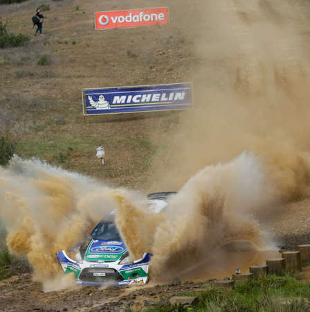 ALGARVE, PORTUGAL - MARCH 31: Petter Solberg (NOR) driving is Ford Fiest RS WRC in Rally de Portugal 2012 on March 31, 2012 in Algarve, Portugalのeditorial素材