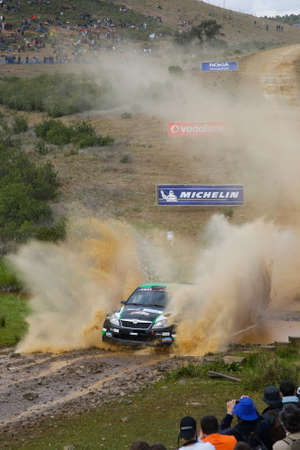 ALGARVE, PORTUGAL - MARCH 31: Hayden Paddon (BEL) driving is Skoda Fabia S2000 in Rally de Portugal 2012 on March 31, 2012 in Algarve, Portugalのeditorial素材